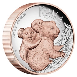 Australijska Koala pozłacana 5 uncji Srebra 2023 Proof High Relief