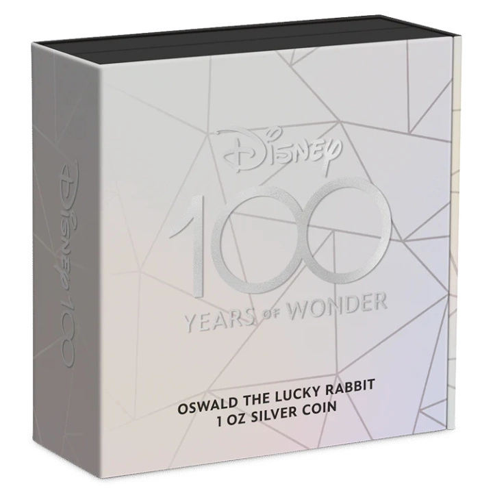 Niue: Disney 100 Years of Wonder – Oswald the Lucky Rabbit kolorowany 1 uncja Srebra 2023 Proof