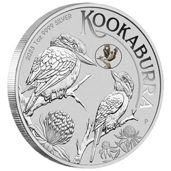 Kookaburra with Kookaburra kolorowany 1 uncja Srebra 2023 Privy Mark (Sydney Money Expo Anda Special)