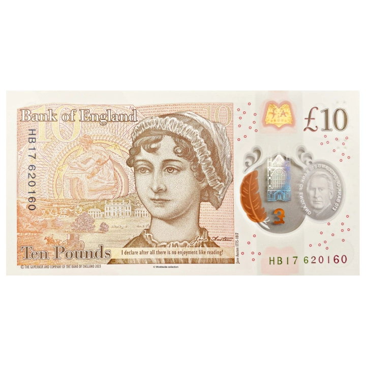 Banknot 10 Funtów Brytyjskich - Król KaroI III (10 pound / 10 GBP) Obiegowy