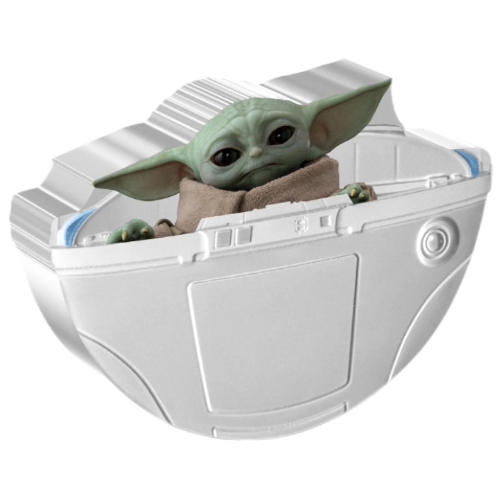 Niue: Star Wars The Mandalorian - Grogu Pod kolorowany 1 uncja Srebra 2023 Proof