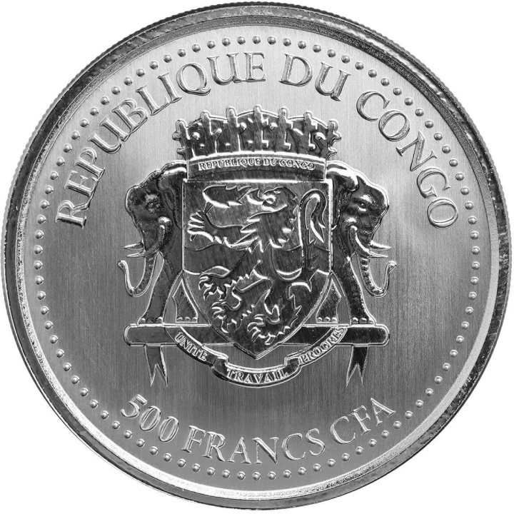 Congo: Goryl srebrnogrzbiety 1 uncja Srebra 2023 - Milkspot