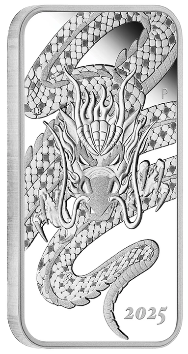 Sztabko-Moneta Dragon 1 uncja Srebra 2025 Proof