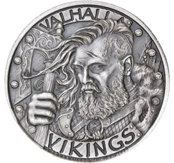 Vikings 1 uncja Srebra 2022 Antiqued Round Coin