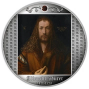 Cameroon: Albrecht Dürer - Autoportret w futrze kolorowany Srebro 2021 Proof