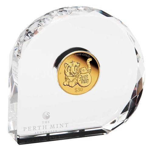 Tuvalu: Chinese Astrological - Rok Tygrysa 1/5 uncji Złota 2022 Proof