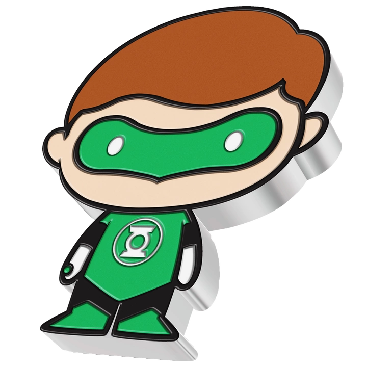 Niue: DC Comics - Green Lantern Chibi Coin kolorowany 1 uncja Srebra 2020 Proof