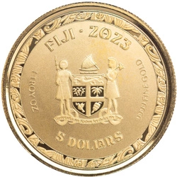 Fiji: Koi Fish kolorowany 1 uncja Złota 2023 Proof