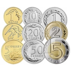 Polskie Monety Obiegowe 1 gr - 5 zł z Woreczka Menniczego Monety z 2021 UNC