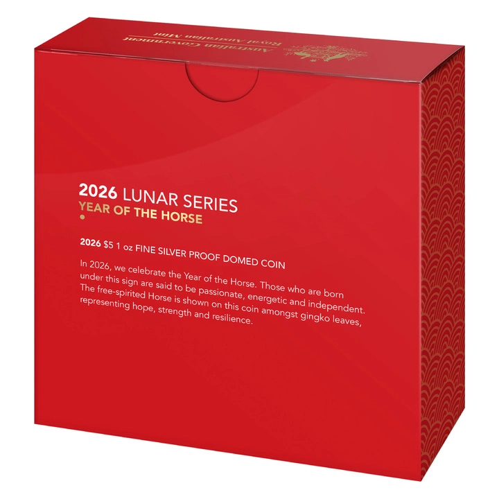 RAM: Lunar - Rok Konia 1 uncja Srebra 2026 Proof Domed Coin