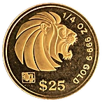Singapurski Lew: Zestaw 5 monet 1,9 uncji Złota 1993