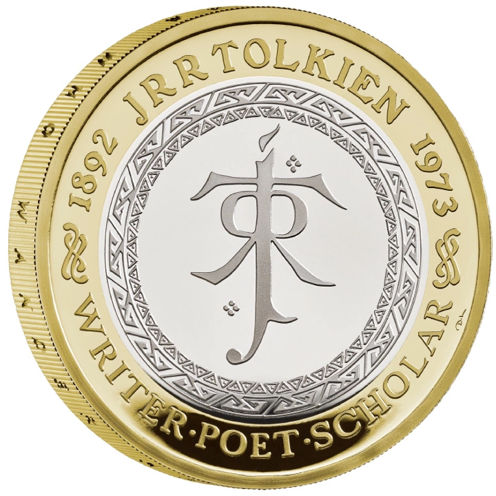 Celebrating the Life and Work of JRR Tolkien £2 pozłacany Srebro 2023 Proof