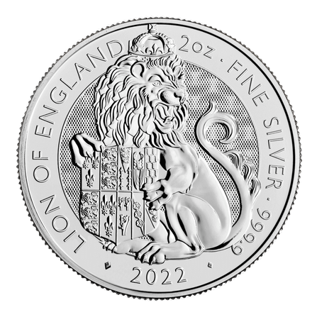 The Royal Tudor Beasts: Lion of England 2 uncje Srebra 2022