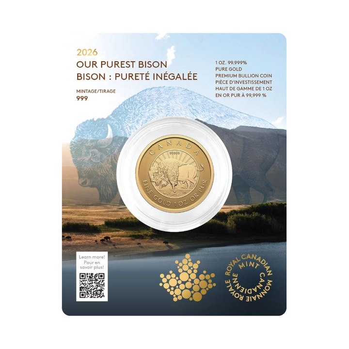 Canada: Our Purest Bison 1 uncja Złota 2026 Reverse Proof