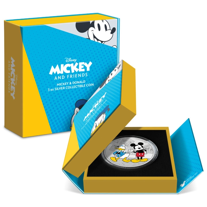 Niue: Disney Mickey & Friends - Donald Duck and Mickey Mouse kolorowany 3 uncje Srebra 2023 Proof