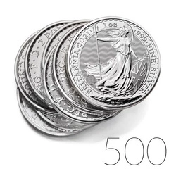 Britannia 1 uncja Srebra 2021 PAKIET 500 SZTUK