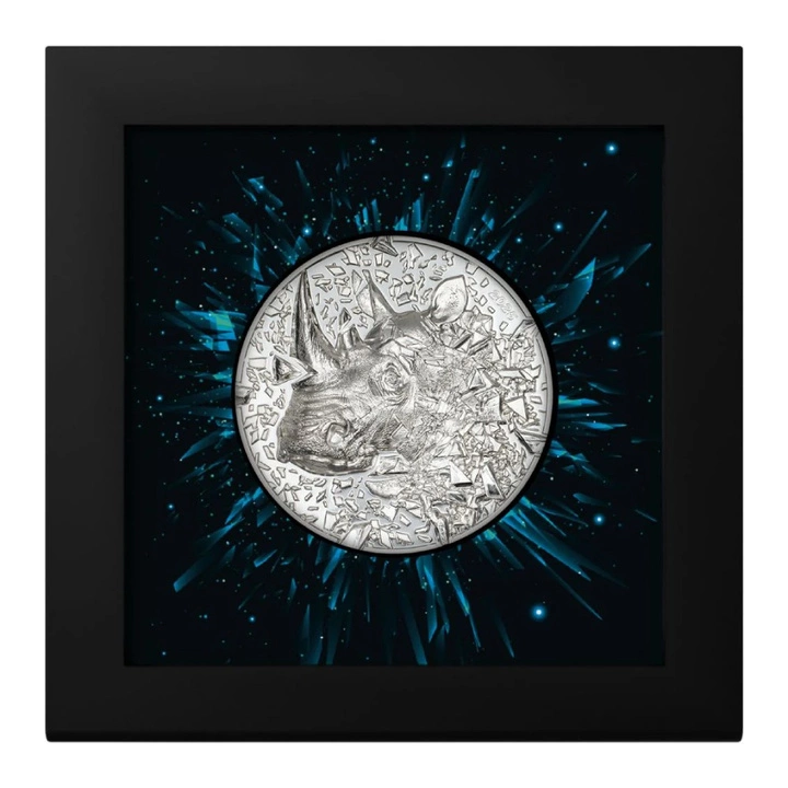 Cook Islands: Silver Burst – Rhino 3 uncje Srebra 2025 Proof