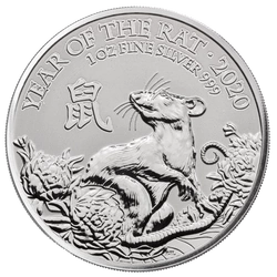 Rok Szczura 1 uncja Srebra Wielka Brytania PAKIET 300 SZTUK 2020
