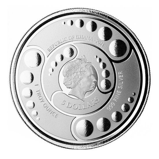 Ghana: Alien kolorowany 1 uncja Srebra 2021 Proof