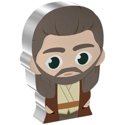 Niue: Star Wars Qui-Gon Jinn Chibi Coin kolorowany 1 uncja Srebra 2023 Proof
