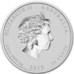 Lunar II: Rok Psa kolorowany 1/2 uncji Srebra 2018