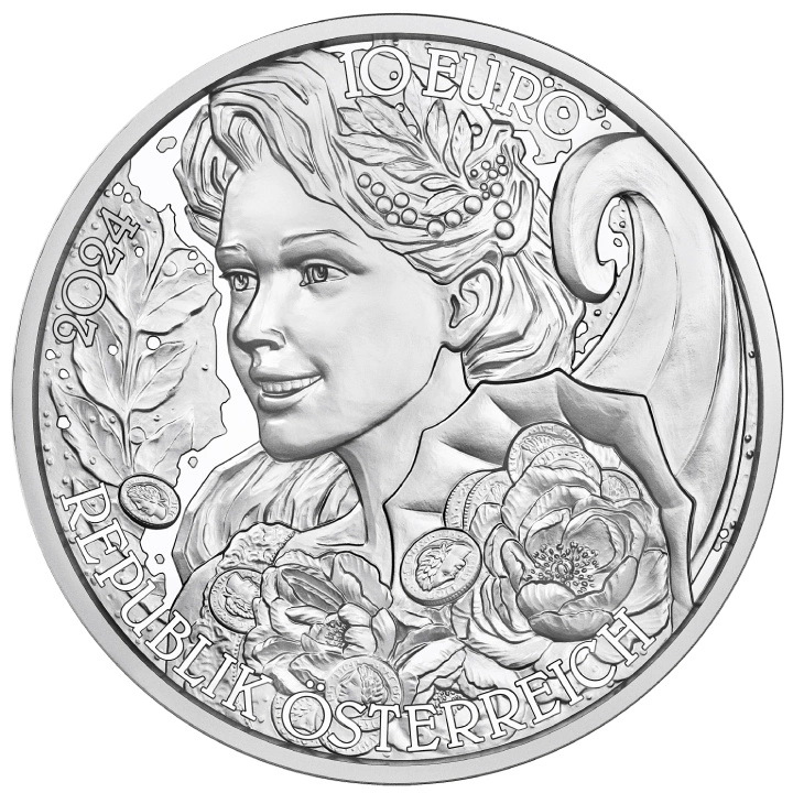 The Peony kolorowany 10 Euro Srebro 2024 Proof