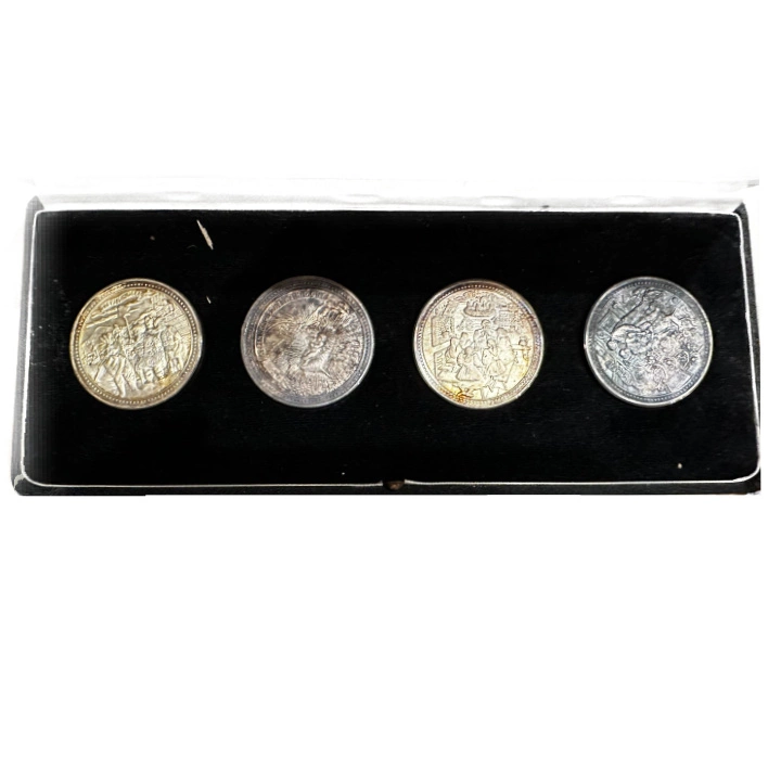 Zestaw 4 srebrnych medali "Alpenländische Heimat" - Alpine Christmas 1976