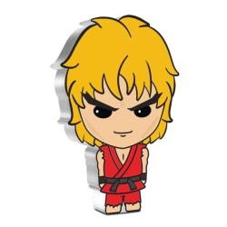 Niue: Street Fighter - Ken Masters Chibi Coin kolorowany 1 uncja Srebra 2021 Proof