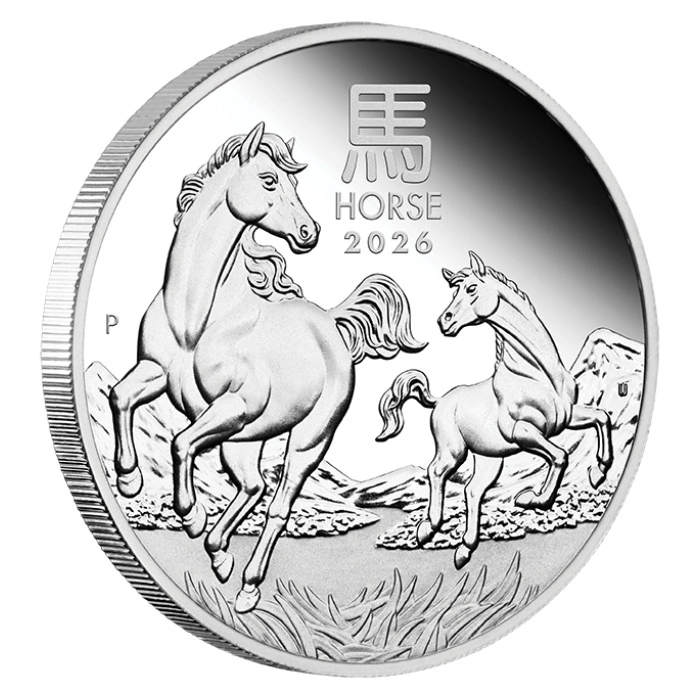 Perth Mint: Lunar III - Rok Konia: Zestaw 3 monet kolorowany/pozłacany Srebro 2026 Proof