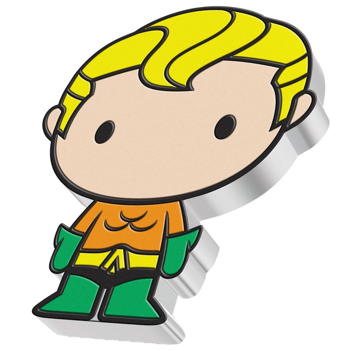 Niue: DC Comics - Aquaman Chibi Coin kolorowany 1 uncja Srebra 2021 Proof