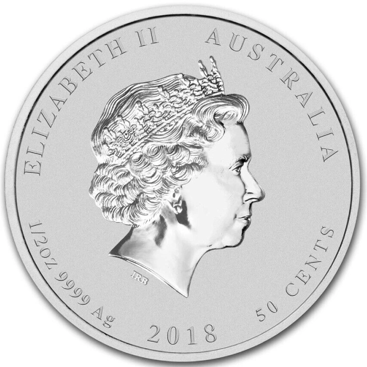 Lunar II: Rok Psa kolorowany 1/2 uncji Srebra 2018