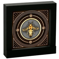 Niue: Pszczoła pozłacana $5 Srebro 2023 Antiqued Coin