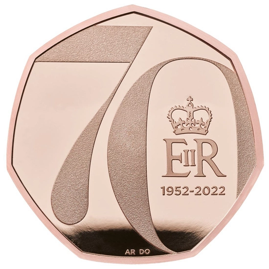 The Platinum Jubilee of Her Majesty The Queen Złoto 50p 2022 Proof