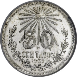 Meksyk: 50 Centavo Srebro 1921