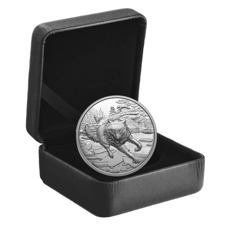 Canada: Great Hunters - Grey Wolf $20 Srebro 2025 Proof Ultra High Relief Coin