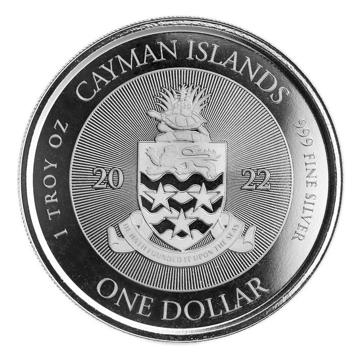 Cayman Islands: The Queen's Platinum Jubilee 1 uncja Srebra 2022 Prooflike
