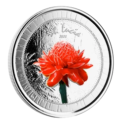 St. Lucia Botanical Gardens kolorowany 1 uncja Srebra 2021 Proof