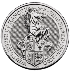 Bestie Królowej: Biały Koń Hanoweru 2 uncje Srebra 2020