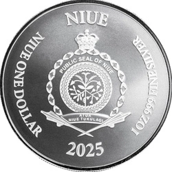 Niue: Lady Justice 1 uncja Srebra 2025