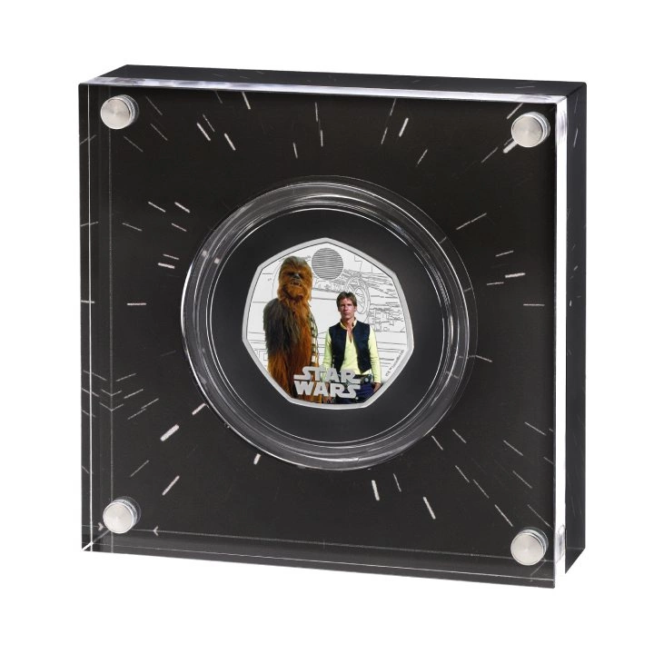 Star Wars: Han Solo and Chewbacca kolorowany 50p Srebro 2023 Proof