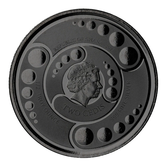 Ghana: Alien kolorowany 1/2 uncji Srebra Rodowanego 2021 (w czarnym kolorze)