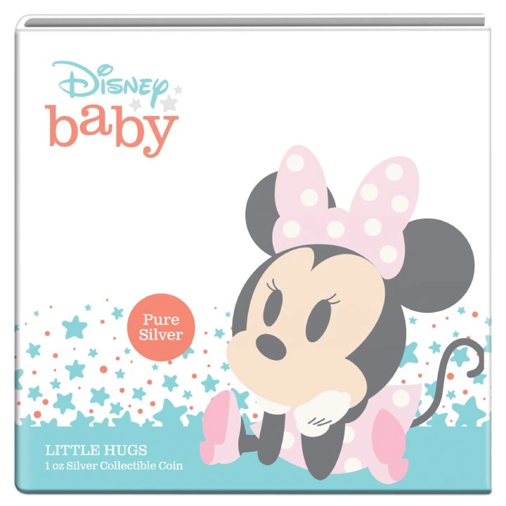 Niue: Disney Baby Little Hugs - Girl kolorowana 1 uncja Srebra 2024 Proof
