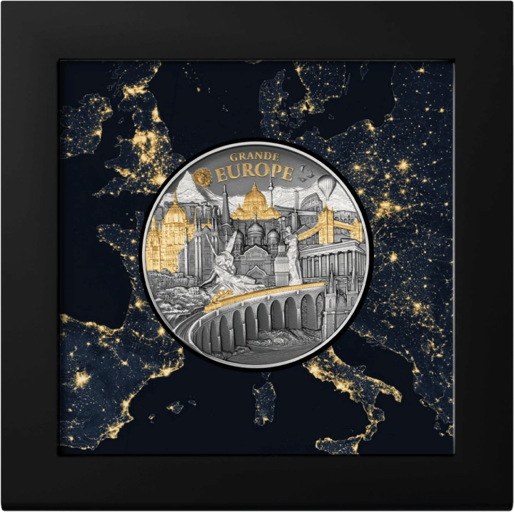 Cook Islands: Hidden Treasure – Grande Europe pozłacany 3 uncje Srebra 2025 Antiqued High Relief