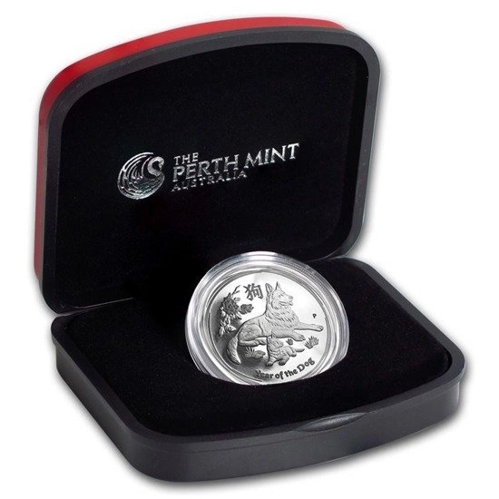 Lunar II: Rok Psa 1/2 Uncji Srebra 2018 Proof