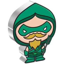 Niue: DC Comics - Green Arrow Chibi Coin kolorowany 1 uncja Srebra 2022 Proof