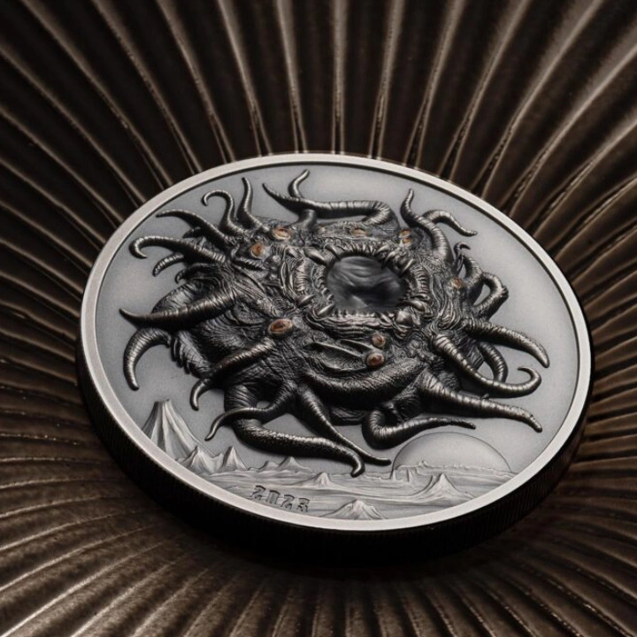 Palau: H.P. Lovecraft - Azathoth kolorowany 3 uncje Srebra 2023 Ultra High Relief Antiqued Coin