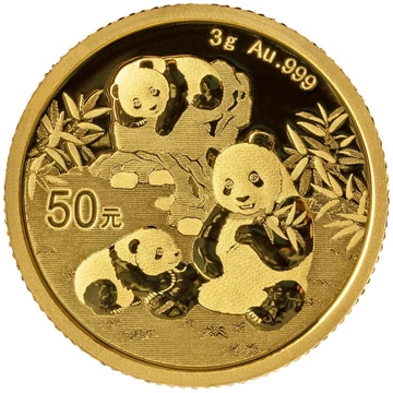 Chińska Panda 3 g Złota - Różne Roczniki
