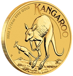 Australijski Kangur 1/10 uncji Złota 2022