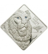 Malawi: Rare Wildlife - White Lion 2 uncje Srebra 2009 Proof
