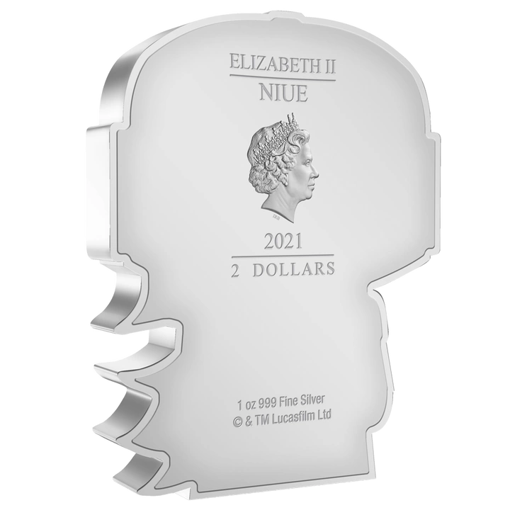 Niue: Star Wars - The Mandalorian Chibi Coin kolorowany 1 uncja Srebra 2021 Proof